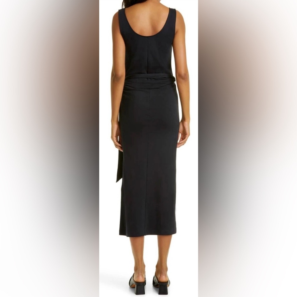 Vince. Sleeveless Wrap Black Midi Dress. ZB5 - Picture 9 of 9